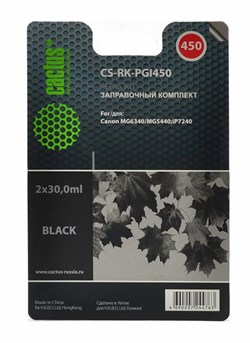 Заправочный набор Cactus CS-RK-PGI450 черный для Canon MG6340, MG5440, iP7240 (2*30ml) - фото 6610